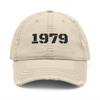 Vintage Distressed Dad Hat, 1979 Cap, Embroidered Baseball Cap, Gift for Dad, Casual Outfit Accessory, Summer Hat