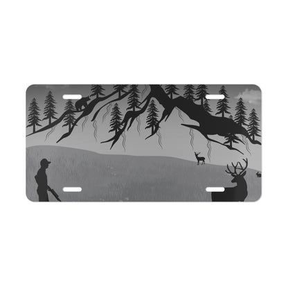 Men's Custom Vanity Plate with Nature Scene, Personalized Car Decor, Outdoor Enthusiast Gift, Rustic Hunting License Plate, Unique [...] - product image