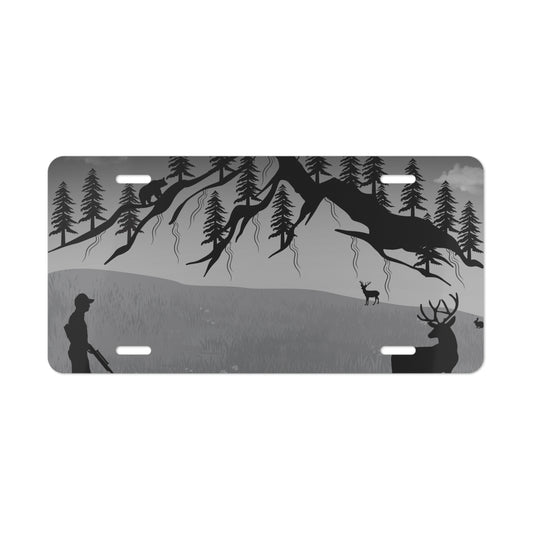 Men's Custom Vanity Plate with Nature Scene, Personalized Car Decor, Outdoor Enthusiast Gift, Rustic Hunting License Plate, Unique [...] - product image