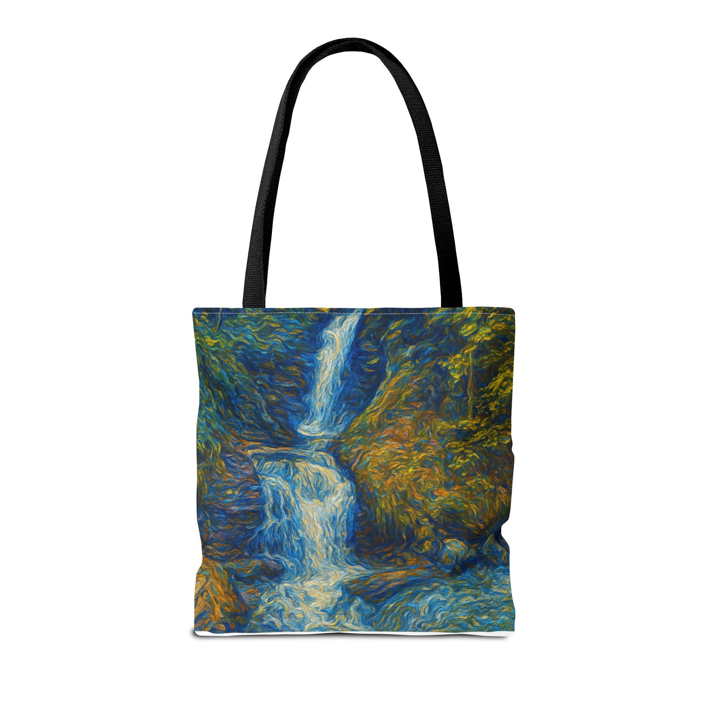 Nature-Inspired Tote Bag, Artistic Eco-Friendly Shopper, Waterfall Design, Reusable Market Bag, Gift for Nature Lovers