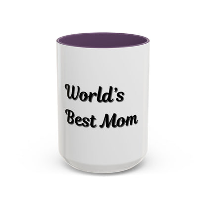 World's Best Mom Accent Coffee Mug - 11oz & 15oz - Perfect Gift for Mother's Day