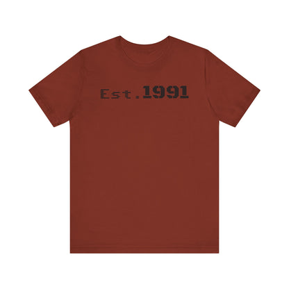 Established 1991 Unisex Jersey Tee | Vintage Anniversary Gift | Casual Wear, Birthday Shirt, Retro Style, Statement Tee, Gift for Him/Her