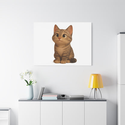 Adorable Cat Canvas Art, Cute Cat Wall Decor, Pet Lover Gift, Nursery Wall Art, Animal Print, Modern Home Decor