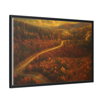 Autumn Landscape Framed Canvas Art, Cozy Home Decor, Warm Fall Vibes, Gift for Nature Lovers, Perfect for Thanksgiving