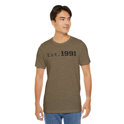 Established 1991 Unisex Jersey Tee | Vintage Anniversary Gift | Casual Wear, Birthday Shirt, Retro Style, Statement Tee, Gift for Him/Her