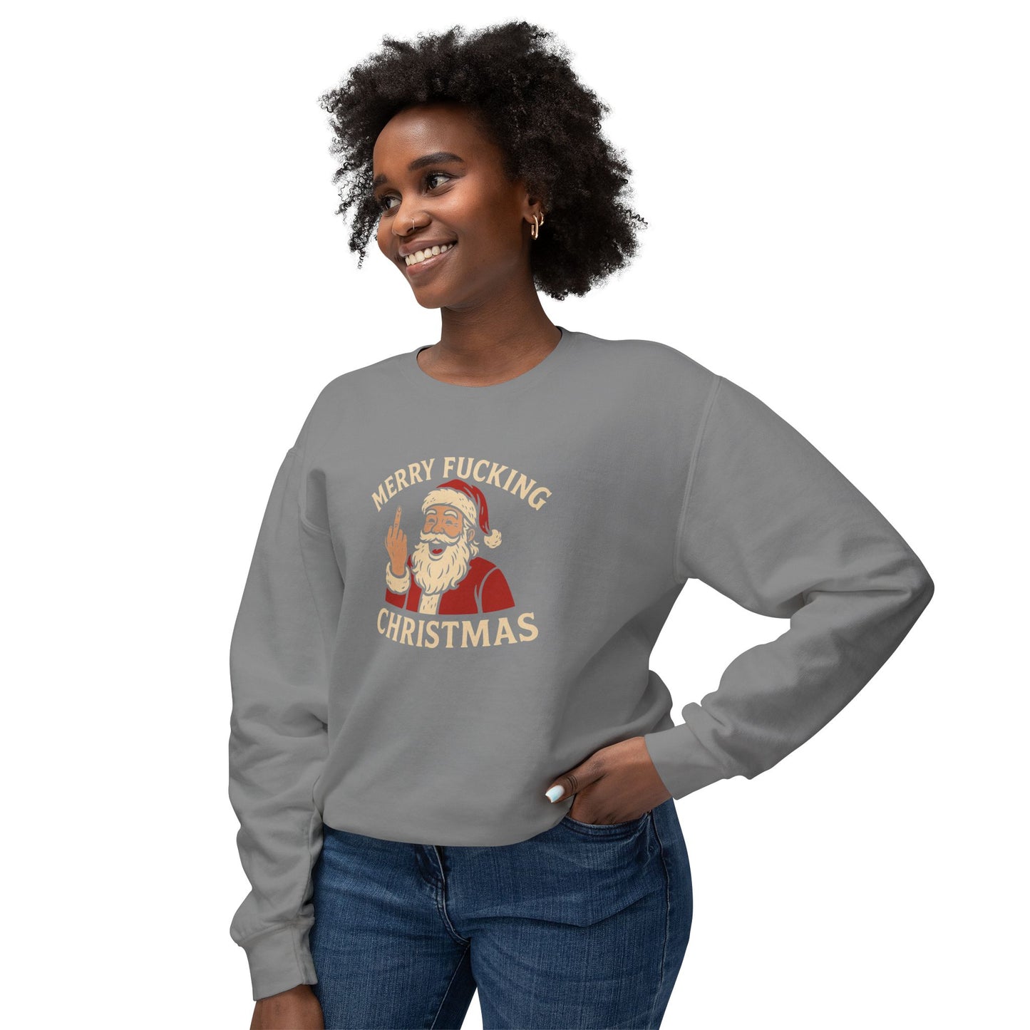 Merry Christmas Sweatshirt, Funny Holiday Crewneck, Unisex Gift, Christmas Apparel, Sarcastic Sweatshirt, Unique Holiday Clothing