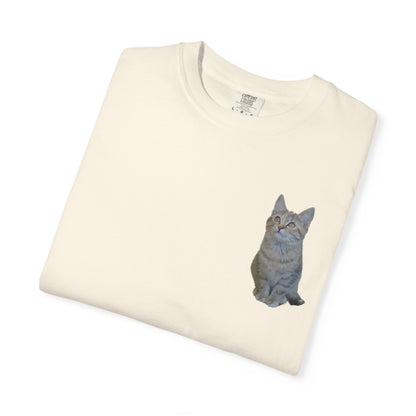 Whimsical Cat Pocket T-Shirt for Cat Lovers