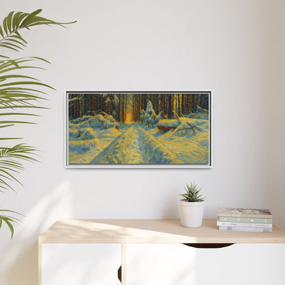 Canvas Art, Winter Landscape Wall Decor, Nature Lovers Gift, Seasonal Decor, Holiday Wall Art, Cozy Home Decoration, Framed Matte Canvas