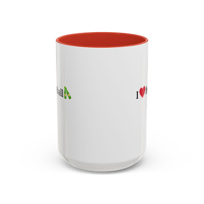 I Love Football Accent Coffee Mug, Perfect Gift for Sports Lovers, Football Enthusiasts, Unique Mug for Game Days, Home or Office Decor