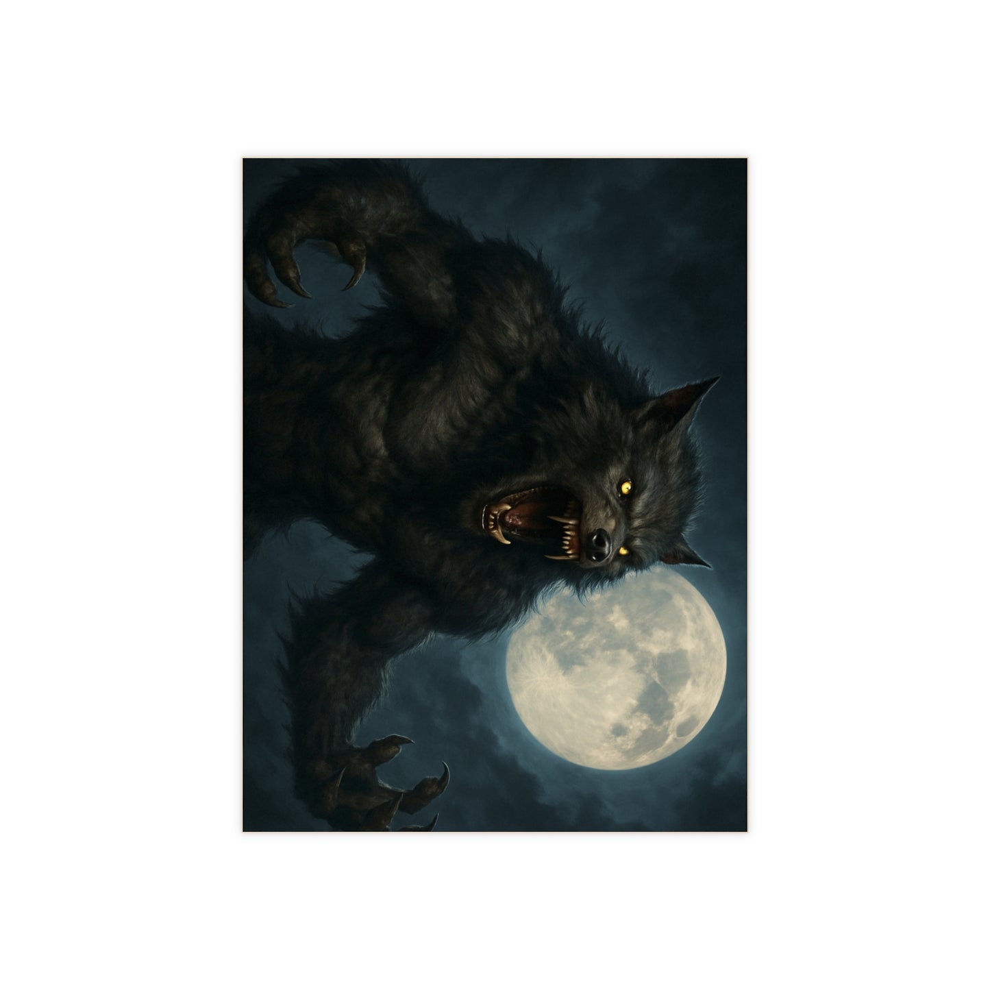 Werewolf Ceramics Decor, Unique Wolf Moon Tile, Gothic Home Accents, Halloween Gift, Dark Art Decoration, Spooky Wall Art