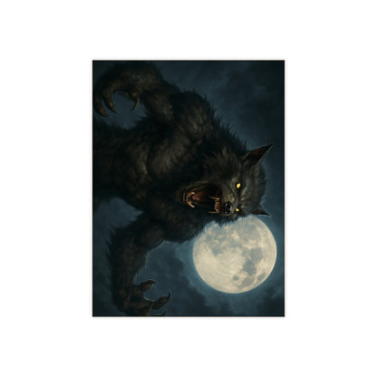 Werewolf Ceramics Decor, Unique Wolf Moon Tile, Gothic Home Accents, Halloween Gift, Dark Art Decoration, Spooky Wall Art