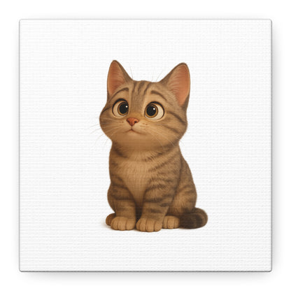 Adorable Cat Canvas Art, Cute Cat Wall Decor, Pet Lover Gift, Nursery Wall Art, Animal Print, Modern Home Decor