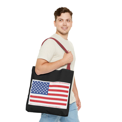 Patriotic Tote Bag, American Flag Carryall, Beach Bag, Reusable Shopping Tote, Independence Day Gift