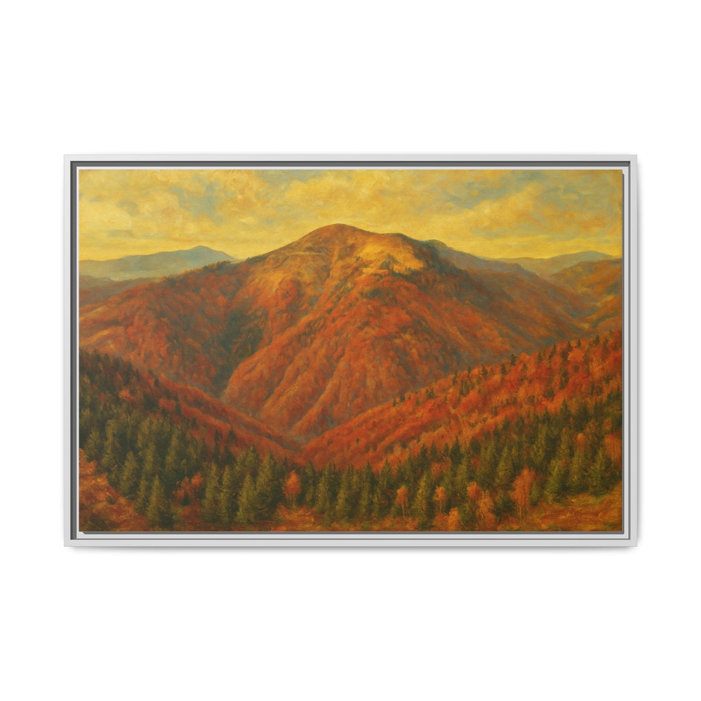 Autumn Landscape Wall Art, Cozy Home Decor, Nature Print, Framed Canvas, Fall Decorations, Gift Idea for Art Lovers