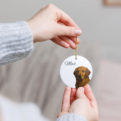Dog Personalised Ceramic Decoration Ornament, (1pc) - Pet Keepsake for Christmas Tree, Custom Puppy Gift, Unique Dog Lover Decor,