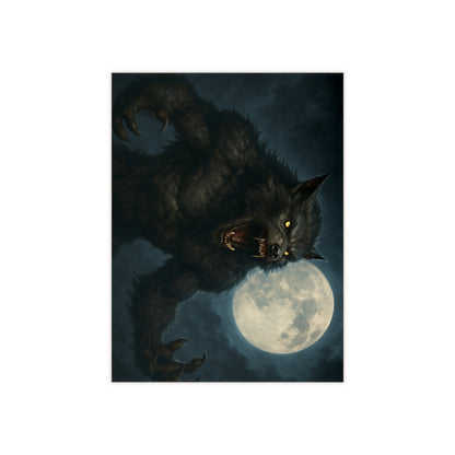 Werewolf Ceramics Decor, Unique Wolf Moon Tile, Gothic Home Accents, Halloween Gift, Dark Art Decoration, Spooky Wall Art