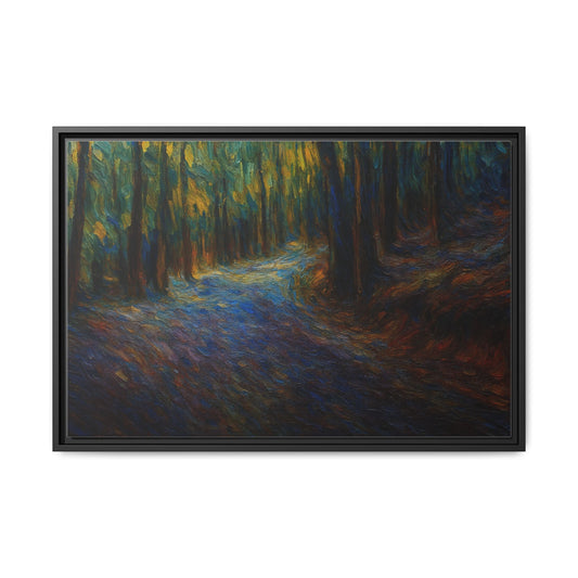 Framed Matte Canvas Art - Colorful Forest Path Print - Best Canvas | Gothic Decor Store | Buy Online