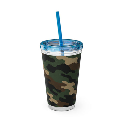 Stylish Camo Tumbler, 16oz Cup with Straw, Perfect for Outdoor Adventures, Gifts for Him, Travel Mug, Eco-friendly Drinkware, Camping