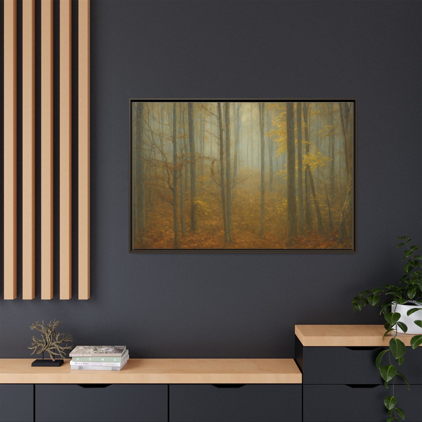 Framed Matte Canvas Art | Serenity in the Forest | Nature Wall Decor, Home Gallery, Cozy Living Room, Gift for Nature Lovers