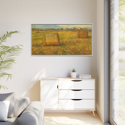Framed Matte Canvas Wall Art - Rustic Farm Landscape, Country Decor, Home Gallery, Gift for Nature Lovers, Housewarming Decor