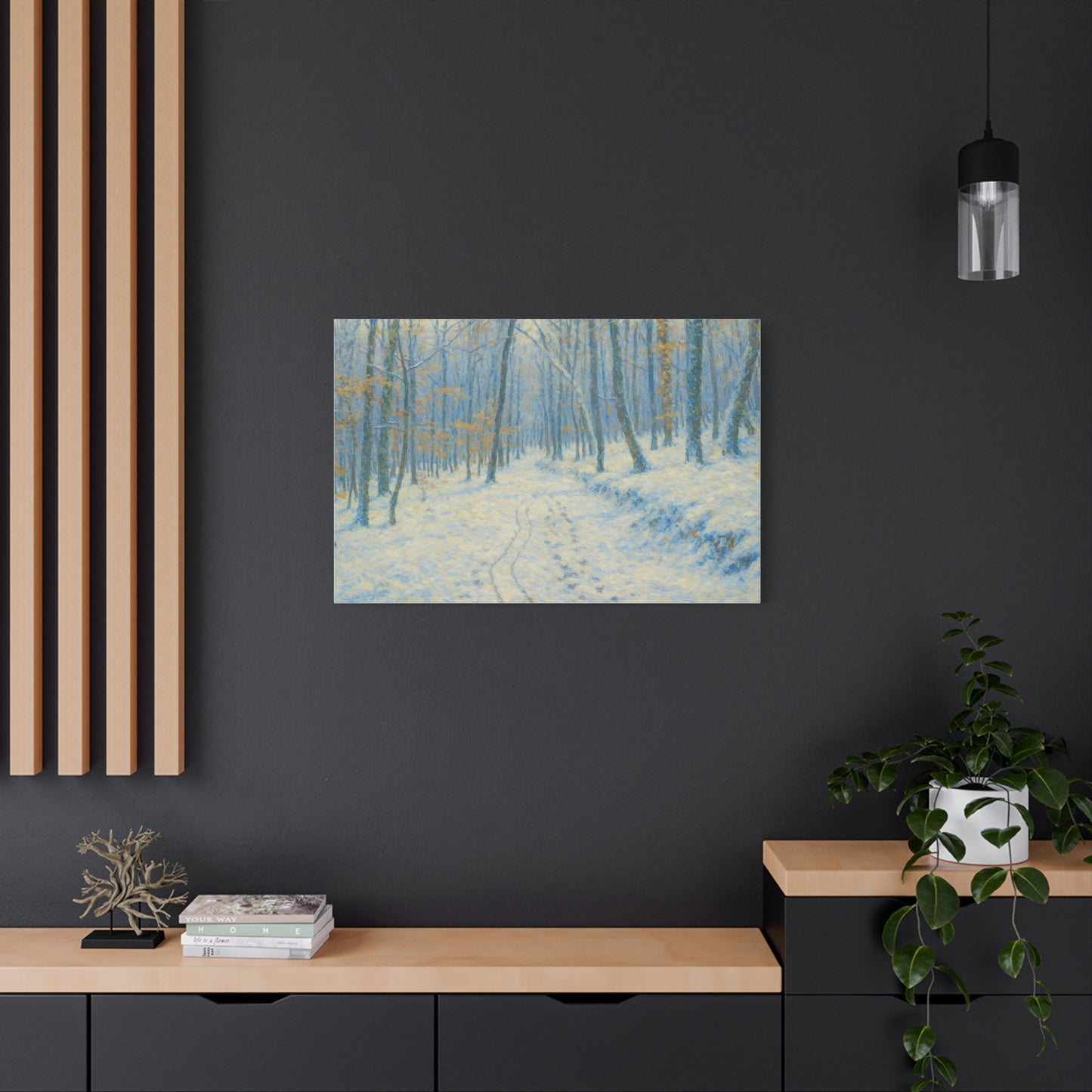 Winter Wonderland Canvas Art, Stretched Canvas Wall Decor, Home Decor, Art for Living Room, Gift for Nature Lovers, Cozy Winter Vibes