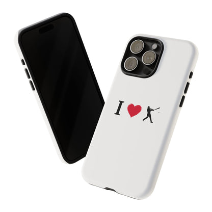 Baseball Love Phone Case, Tough Cases for Sports Lovers, i Heart Baseball Protection, Gift for Players, Cute Sports Case