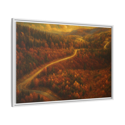 Autumn Landscape Framed Canvas Art, Cozy Home Decor, Warm Fall Vibes, Gift for Nature Lovers, Perfect for Thanksgiving