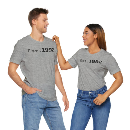 Est. 1992 Unisex Jersey Tee - Retro Birthday Gift, Casual Wear, Cool Vintage T-Shirt, Gift for Him, Gift for Her