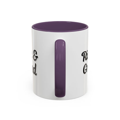 Rise & Grind Coffee Mug – Motivational Black Accent Mug for Daily Inspiration