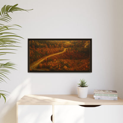 Autumn Landscape Framed Canvas Art, Cozy Home Decor, Warm Fall Vibes, Gift for Nature Lovers, Perfect for Thanksgiving