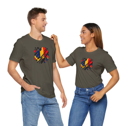 Artistic Heart Unisex Jersey Tee - Vibrant Graphic Tee, Casual Wear, Gift for Art Lovers, Birthday Surprise, Everyday Comfort