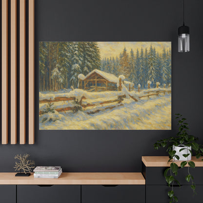 Canvas Wall Art, Winter Landscape Print, Home Decor, Rustic Art, Gift for Nature Lovers, Holiday Decoration