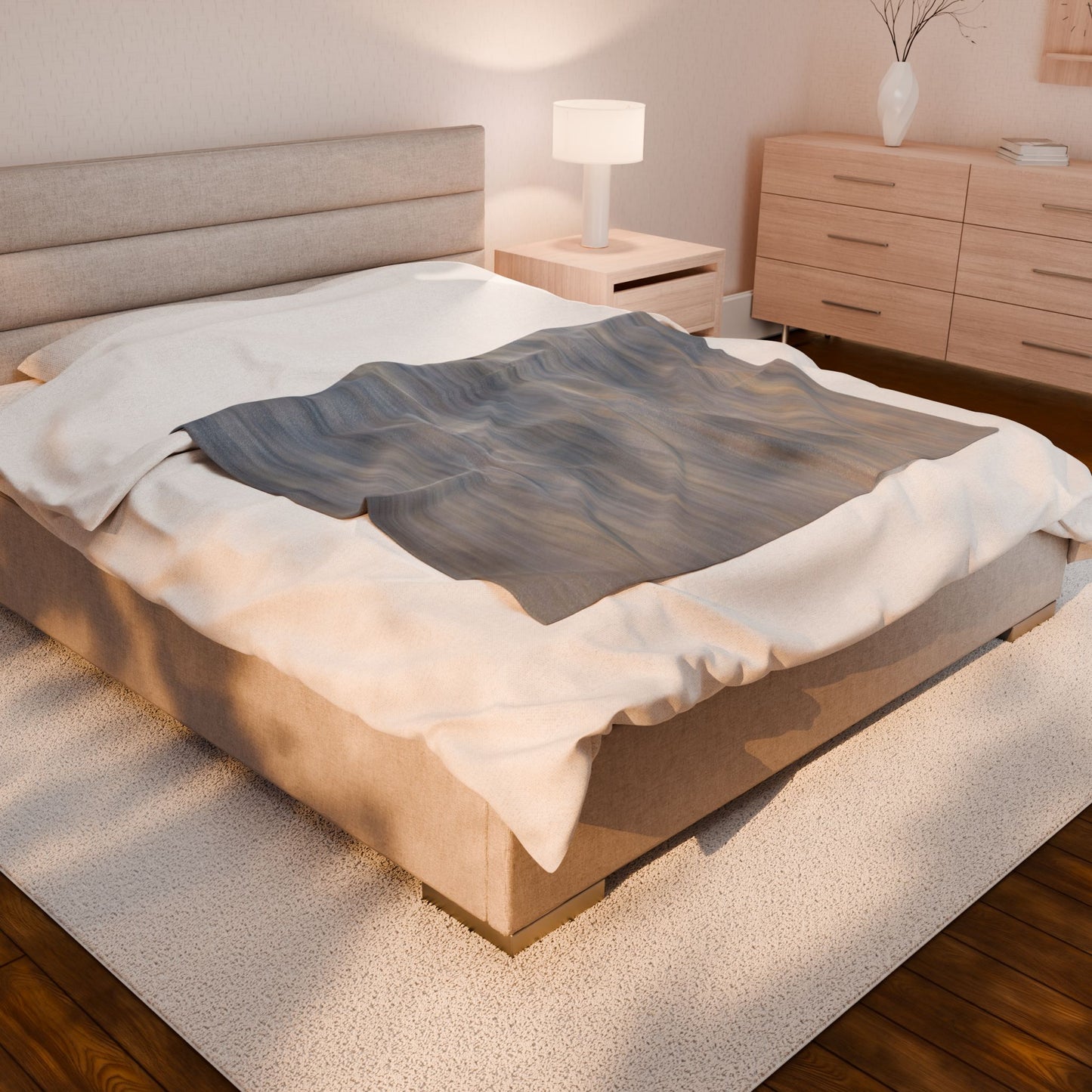 Cozy Velveteen Plush Blanket - Soft Textured Throw for Relaxation & Comfort