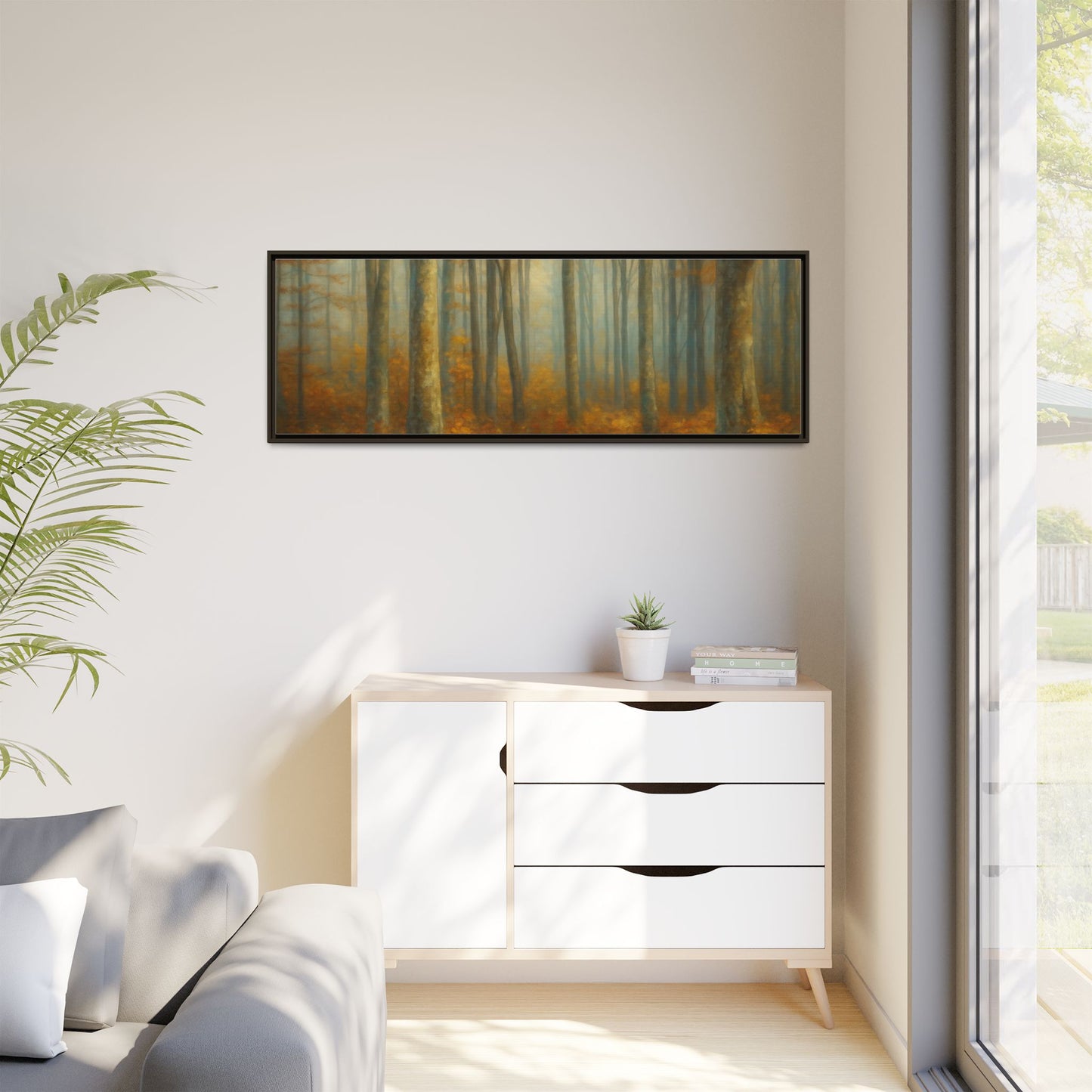 Autumn Forest Canvas Art, Framed Wall Decor, Rustic Home Decor, Nature Artwork, Gift for Nature Lovers