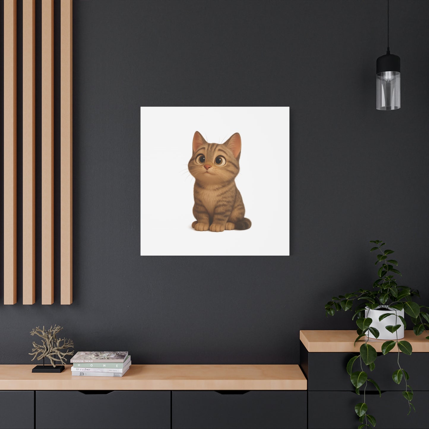 Adorable Cat Canvas Art, Cute Cat Wall Decor, Pet Lover Gift, Nursery Wall Art, Animal Print, Modern Home Decor