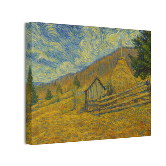 Vincent Van Gogh Inspired Canvas Print, Rustic Home Decor, Wall Art, Gift for Art Lovers, Country Landscape, Unique Art Piece - product image
