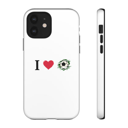 Soccer Phone Case, I Love Soccer, Tough Case Cover, Sporty Phone Accessories, Gift for Soccer Lovers, Unique Soccer Design