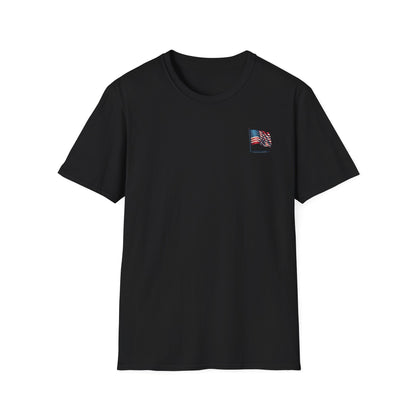 Patriotic Unisex Softstyle T-Shirt, American Flag Tee, USA Pride Shirt, Perfect for Independence Day, Casual Wear