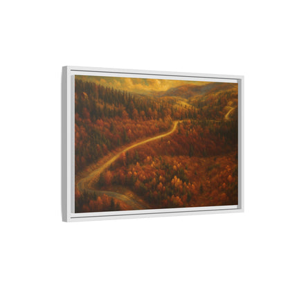 Autumn Landscape Framed Canvas Art, Cozy Home Decor, Warm Fall Vibes, Gift for Nature Lovers, Perfect for Thanksgiving