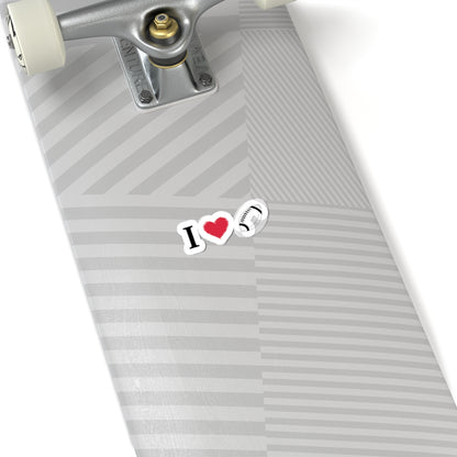 I Love Football -Cut Stickers | Sports Love Decals, Laptop Stickers, Gift for Football Fans, Sticker for Sports Enthusiasts, Home Decor