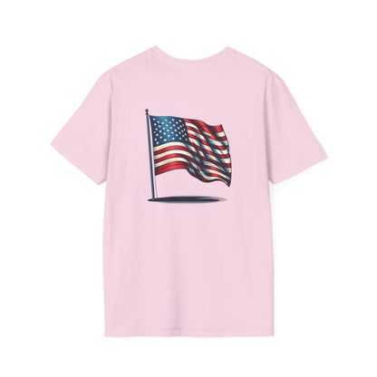 Patriotic Unisex Softstyle T-Shirt, American Flag Tee, USA Pride Shirt, Perfect for Independence Day, Casual Wear