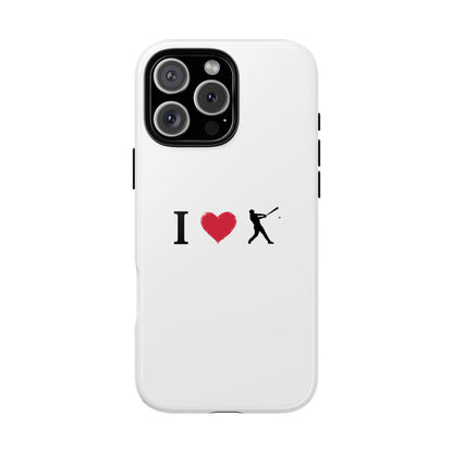 Baseball Love Phone Case, Tough Cases for Sports Lovers, i Heart Baseball Protection, Gift for Players, Cute Sports Case
