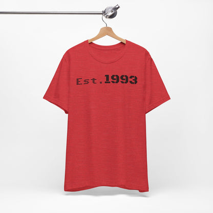 Est. 1993 Unisex Short Sleeve Tee - Perfect for Birthdays, Nostalgia, Casual Wear, Gifts, and Celebrations