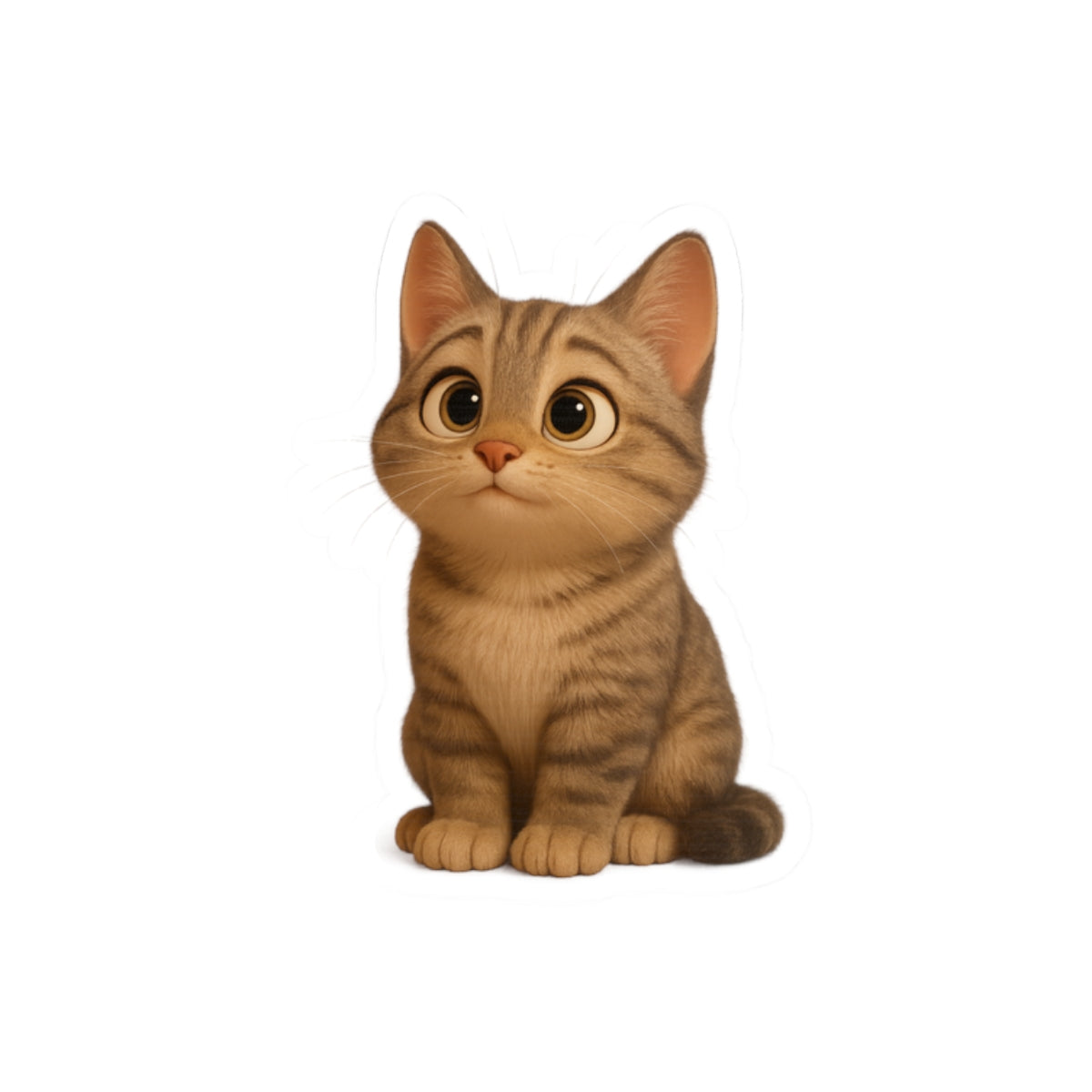 Adorable Cat Kiss-Cut Stickers, Cute Cat Decor, Pet Lover Gifts, Laptop Stickers, Kids' Room Decor