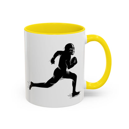 Football Player Themed Accent Coffee Mug, Sports Fan Gift, Unique Mug for Athletes, Coffee Lover, Game Day Essential