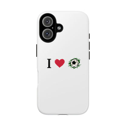 Soccer Phone Case, I Love Soccer, Tough Case Cover, Sporty Phone Accessories, Gift for Soccer Lovers, Unique Soccer Design