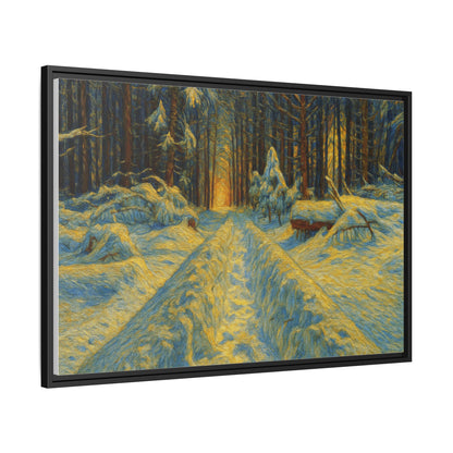 Canvas Art, Winter Landscape Wall Decor, Nature Lovers Gift, Seasonal Decor, Holiday Wall Art, Cozy Home Decoration, Framed Matte Canvas