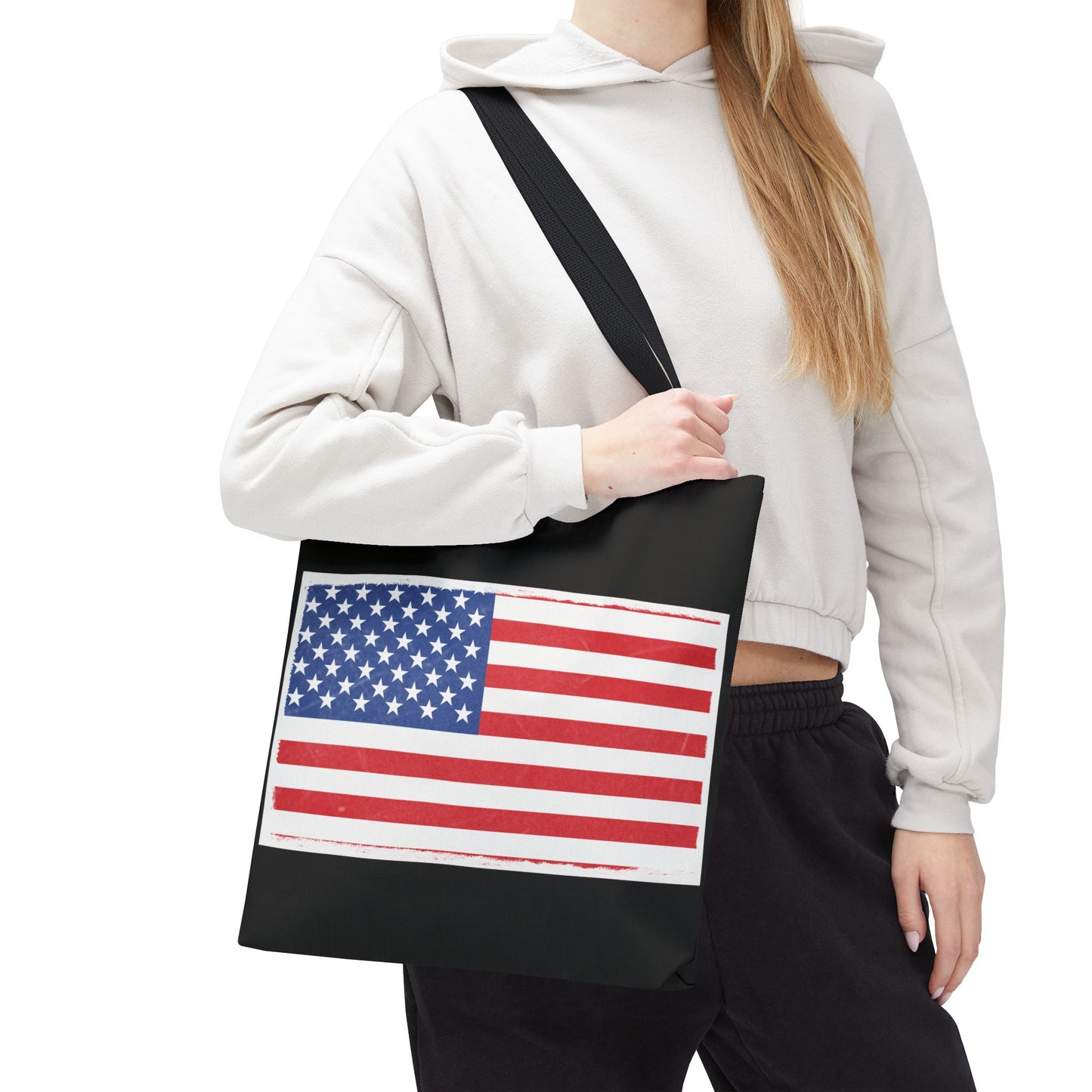Patriotic Tote Bag, American Flag Carryall, Beach Bag, Reusable Shopping Tote, Independence Day Gift