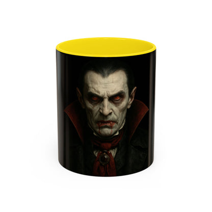 Gothic Dracula Vampire Accent Coffee Mug | Spooky Halloween Gift, Unique Home Decor, Collector's Mug, Coffee Lover's Gift