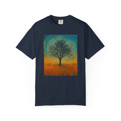Nature-Themed Unisex Garment-Dyed T-Shirt - Tree Design, Bohemian Tee, Nature Lover Gift, Eco-Friendly Fashion, Casual Wear